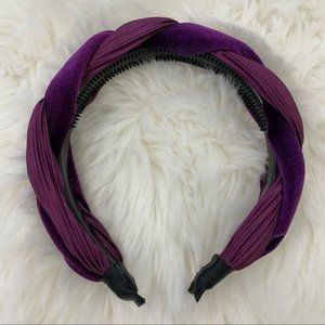 4/$20 Purple Twisted Velvet Pleated Satin Headband